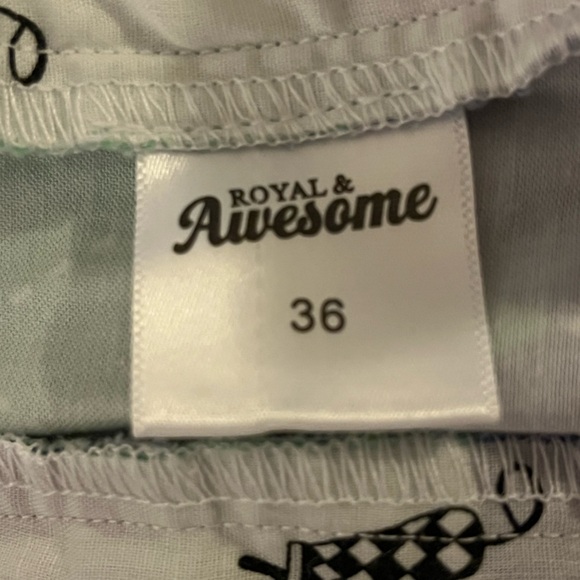 Royal & Awesome Men's Argyle Patterned Golf 10” inseam Shorts, size 36 - Picture 7 of 9